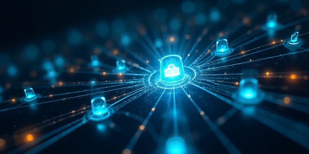 Abstract representation of data security and AI-powered protection